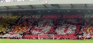 Мозаика на «Энфилде» во время матча с «Манчестер Юнайтед» (c) Liverpool Echo