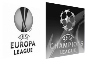 Логотипы Лиги Европы и Лиги чемпионов (c) Liverbird.ru